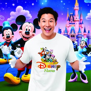 Maglietta personalizzata Disney Mickey Mouse Friends Trip T-shirt regalo Disney Friends, maglietta personaggio dei cartoni animati Disney Maglietta unisex Disney Friends