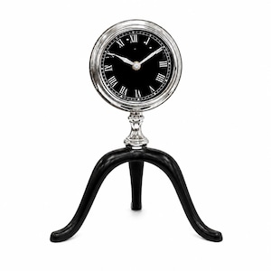Decorative Roman Dial Tripod Clock – Elegant Antique Finish Table Clock for Bedroom, Office & Side Table Styling