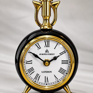 Luxury Black & Gold Table Clock – Elegant Home Décor Accent