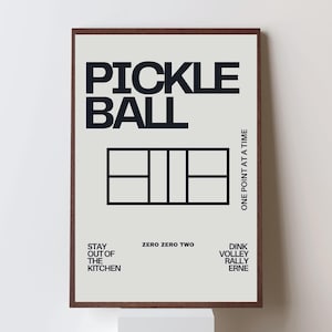 Minimalist Pickleball Art Print Modern Sports Poster Pickleball Court Art Athletic Club Wall Decor Pickleball Decor Digital Download