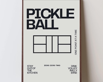 Minimalist Pickleball Art Print Modern Sports Poster Pickleball Court Art Athletic Club Wall Decor Pickleball Decor Digital Download