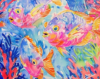 Fish - original watercolor  1/100