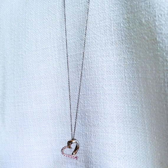Vintage Heart Silver Chain Necklace Handmade Draws