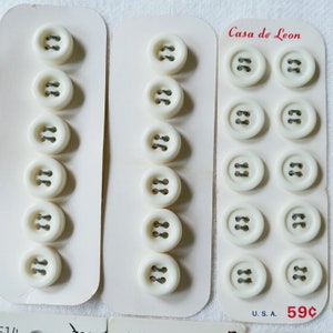 Vintage Buttons White Black 1960s 1970s 13 Cards 61 Round Buttons LaPetite Casa de Leon FREE SHIPPING image 2