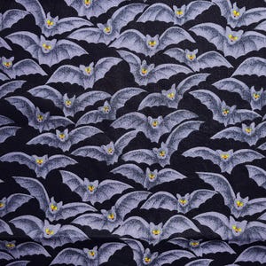 Halloween Fabric Bats Black Gray Springs Industries #8005 Quilting 68&quot;L x44&quot;W 1.8 Yards
