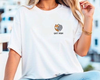 Camiseta de mamá gato, camisa de mujer, amante de los gatos, ropa de mamá gato, regalo de mamá gato