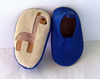 Baby Leather LLama Mok, Toddler Leather Shoe, Baby Soft Sole Shoe, Baby Crib Shoe, Toddler Soft Sole Shoe, Baby Shower Gift, Free Shippping