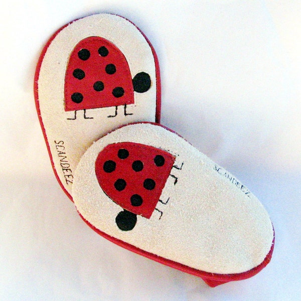 Baby Leather Ladybug Moks, Toddler Leather Shoe, Baby Soft Sole, Crib Shoe, Baby Shower Gift, Baby Shoe, Free Shipping