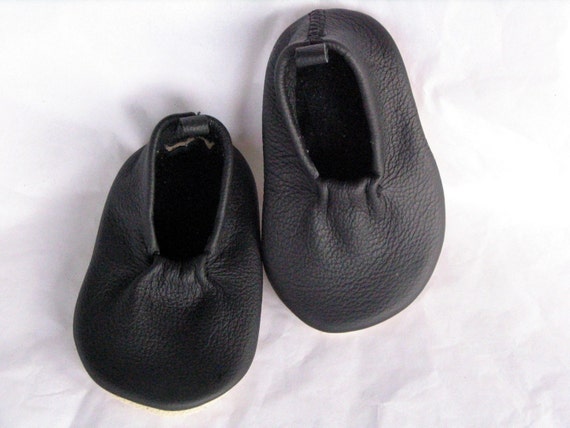Black Baby Leather Mok Toddler Leather Shoe Baby Soft Sole | Etsy