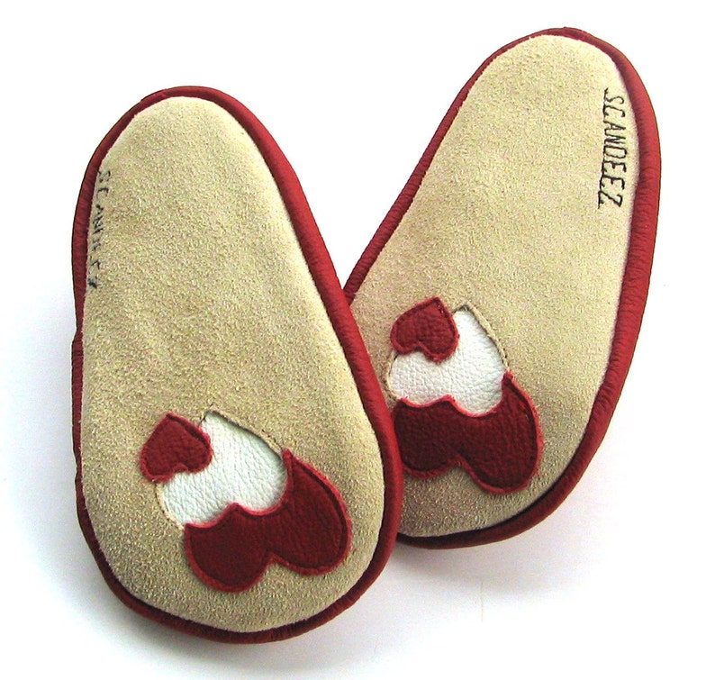 Baby Heart Leather Mok Toddler Leather Shoe Baby Soft Sole image 1