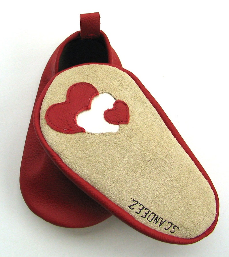 Baby Heart Leather Mok Toddler Leather Shoe Baby Soft Sole image 0