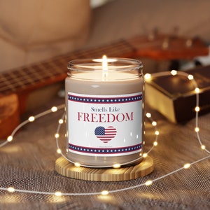 Smells Like Freedom Patriotic Candle, Scented Soy Candle, 9oz
