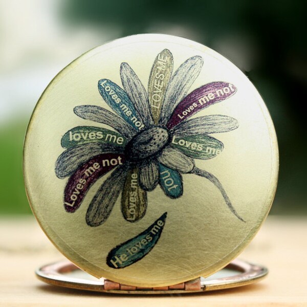 Flower daisy locket, necklace, flower, love, locket, print of my original concept illustration