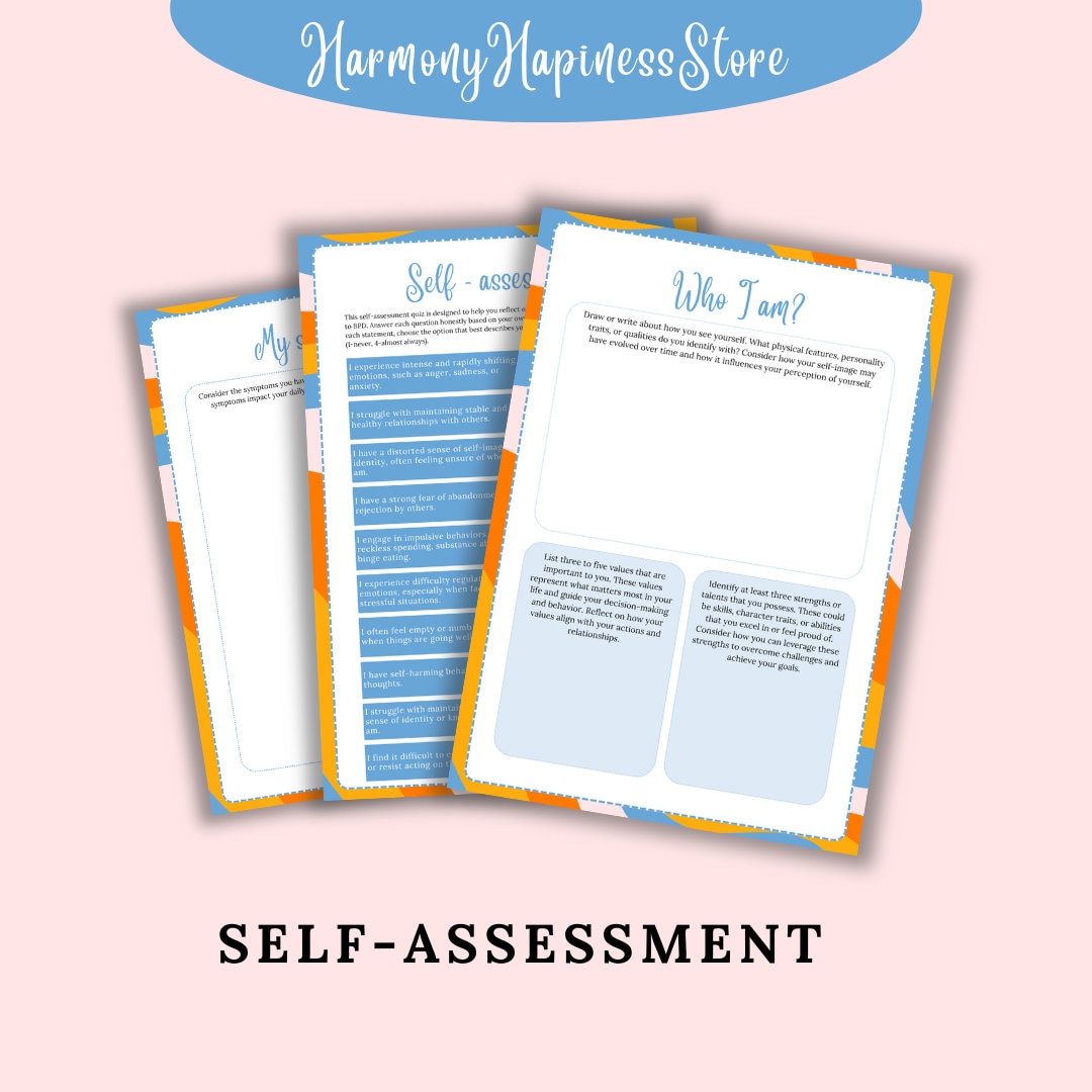 BPD Printable Workbook Set: Printable Borderline Workbook, Therapy ...