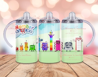 DIGITAL 12oz Numbers sippy cup wrap PNG
