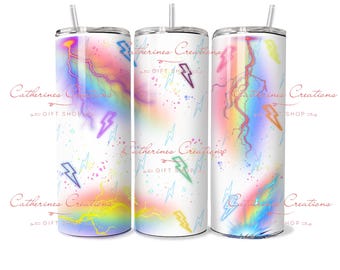 Envoltorio para vaso con forma de rayo DIGITAL de 20 oz PNG