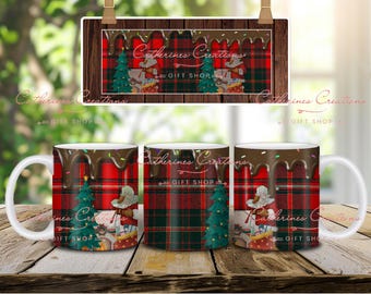 DIGITAL Christmas mug wrap png