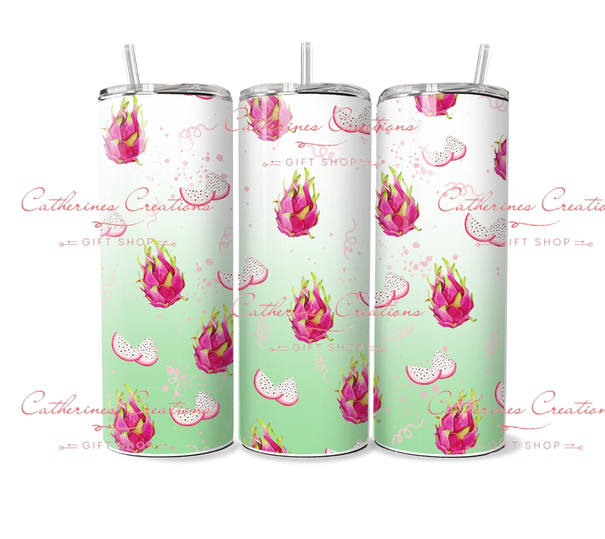 DIGITAL 20oz tumbler dragonfruit png