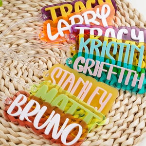 Backpack Name Tag, Personalized Acrylic Keychain, Custom Name Keychains, Diaper Bag Tag,Custom Lunchbox Name Tag,Diaper Bag Tag,Gift for kid