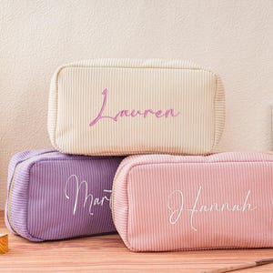 Personalisierte Brautjungfer Make-up Tasche, Kosmetik Aufbewahrungstasche, Monogramm Kultur Make-up Tasche, Brautjungfer Geschenke für Sie, Brautparty Geschenke
