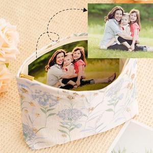 Cadeau de sac à main de mariage personnalisé pour la mère, sac à main avec doublure photo fait main, cadeau de mariage pour la mère de la mariée, pochette de mariée personnalisée, cadeau pour maman