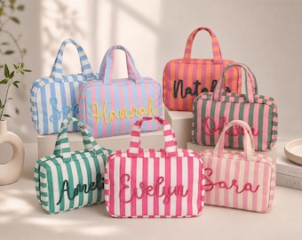 Custom Expandable Toiletry Bag, Personalized Hanging Travel Makeup Bag, Bridesmaid Gift, Travel Organizer, Monogram Cosmetic Case