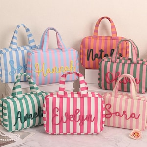 Custom Expandable Toiletry Bag, Personalized Hanging Travel Makeup Bag, Bridesmaid Gift, Travel Organizer, Monogram Cosmetic Case