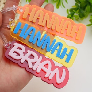 Personalized Acrylic Keychain, Custom Name Keychains, Backpack Name Tag, Diaper Bag Tag,Custom Lunchbox Name Tag,Diaper Bag Tag,Gift for kid
