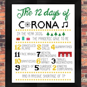 12 giorni di Corona Versione KAREN Schema punto croce DOWNLOAD IMMEDIATO