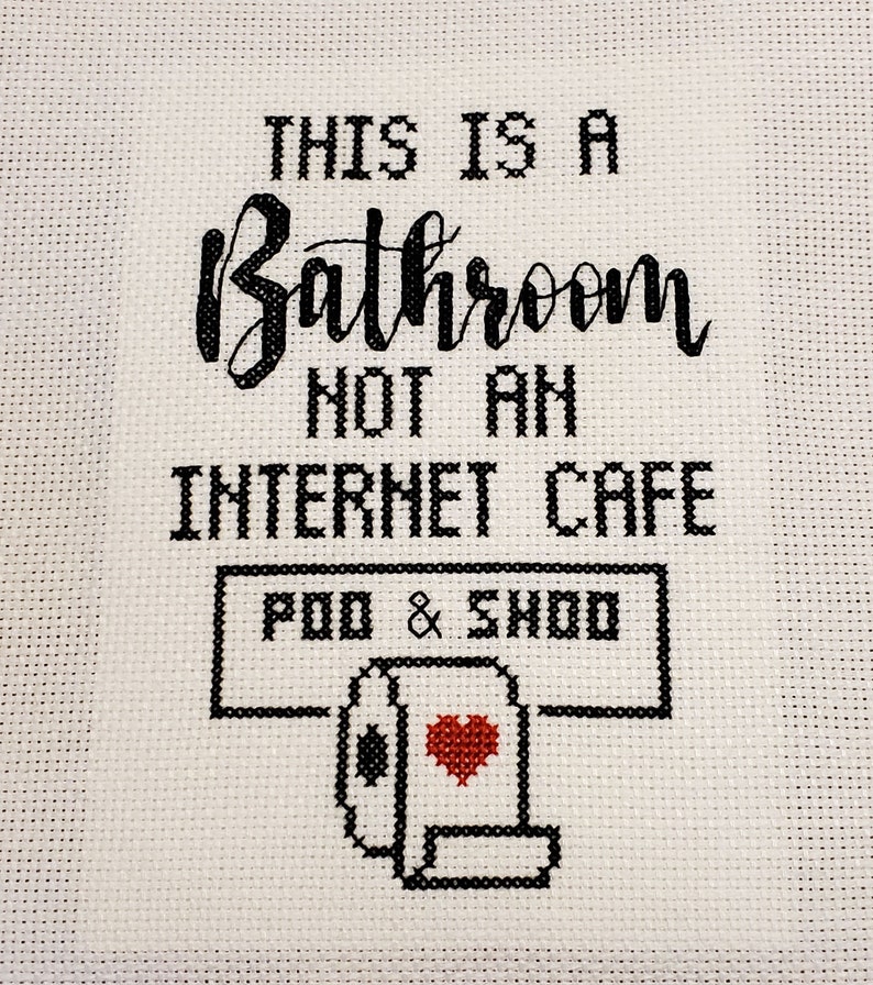 This is a Bathroom not an Internet Cafe Cross stitch Pattern INSTANT DOWNLOAD image 5