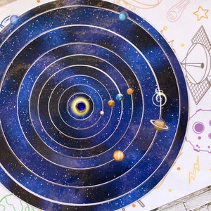 Solar System Portable Busy Book Planets Worksheet Homeschool Montessori ...