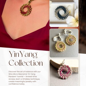 Pendentif Yin Yang, Tutoriel Bijoux Fil Série Micro Macramé image 5