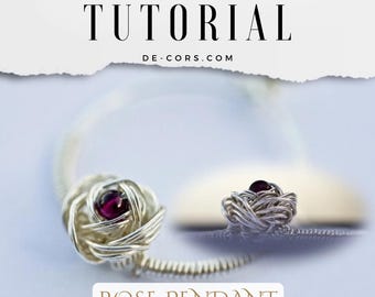 Wire Jewelry Tutorial - Rose Pendant, Wired Chinese Knot, DCH017, The Love Knot