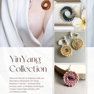 Pendentif Yin Yang, Tutoriel Bijoux Fil Série Micro Macramé image 4