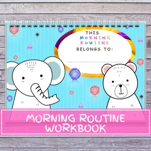 Rutina personalizada de aprendizaje matutino Alfabeto Número Color Libro ocupado Imprimible Preescolar Escuela en casa Montessori Niños Carpeta Libro tranquilo
