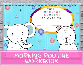 Personalized Morning Learning Routine Alphabet Number Color Busy Book Printable Preschool Homeschool Montessori Kids Binder Quiet Book