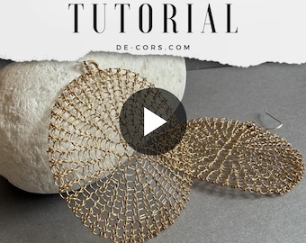 ROUND DISC Earring Pendant, Handmade Wire Crochet Wire Jewelry Tutorial