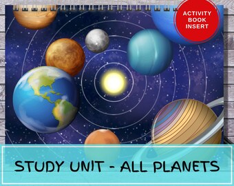 Solar System Busy Book Insert: Planet Anatomy, Homeschool Printable (Digital Download)