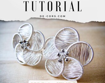 Wire Jewelry Tutorial - Serena Flower Studs Earrings, DCHMT010