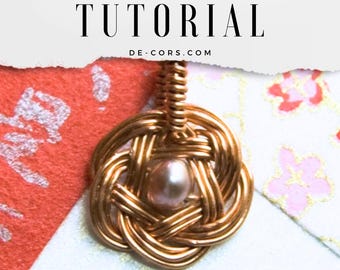 Wire Jewelry Tutorial - MIZUHIKI Rosabella Pendant, Wired Chinese Knot, DCH016, The Love Knot