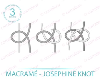 Macrame Josephine Knot Vector Illustration – Step-by-Step Guide (Instant Download)