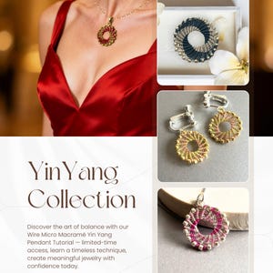 Pendentif Yin Yang, Tutoriel Bijoux Fil Série Micro Macramé image 3