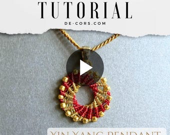 Pendentif Yin Yang, Tutoriel Bijoux Fil Série Micro Macramé