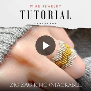 DIY Silver Zig Zag Ring - Wire Micro Macrame Jewelry Tutorial, Video Tutorial