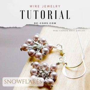 Zelfstudie draadsieraden - SNEEUWVLOK Oorbellen, Chinese knoop met snoer, DCH015, The Love Knot