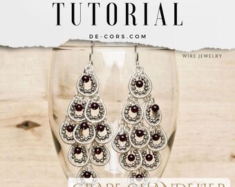 Wire Jewelry Tutorial – Grapes Chandelier Earrings Project (PDF Pattern)