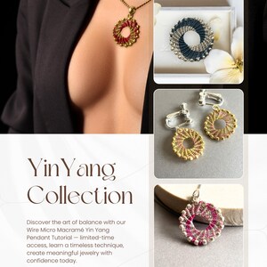 Pendentif Yin Yang, Tutoriel Bijoux Fil Série Micro Macramé image 2