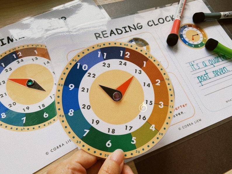 Educational Perpetual Analog Clock Learning Tool for Children - Etsy