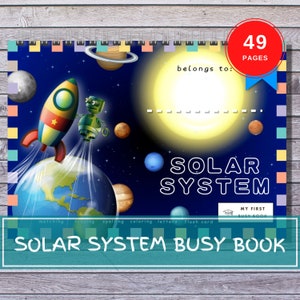 Sistema Solar Libro Ocupado Portátil Planetas Hoja de Trabajo Educación en Casa Montessori Planetas para Niños Pequeños