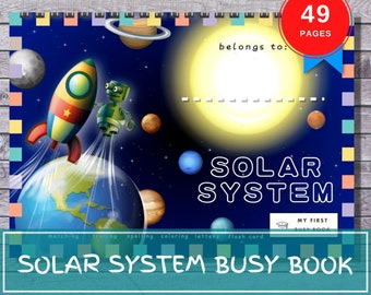 Buy 1 Free 10 - Buy Solar System Printable 2-In-1 Portable Busy Book Free 10 Planets Worksheet Homeschool Montessori Toddler Planets